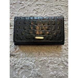 Brahmin Vintage Jillian Black Leather Melbourne Accordion Wallet